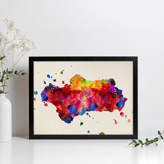 Poster de Andalucia. Láminas e ilustraciones de ciudades, comunidades, y mapas de España.-Artwork-Nacnic-Nacnic Estudio SL