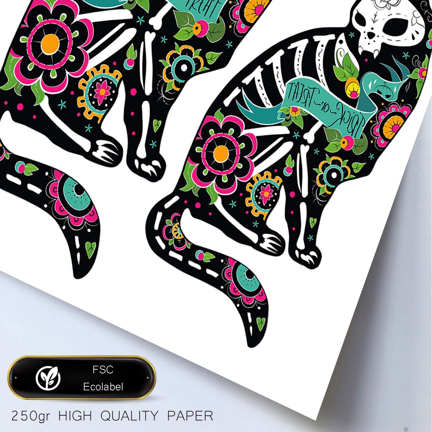 Poster de animales. Lámina Gatos mejicanos. Colección mix de animales coloridos para-Artwork-Nacnic-Nacnic Estudio SL