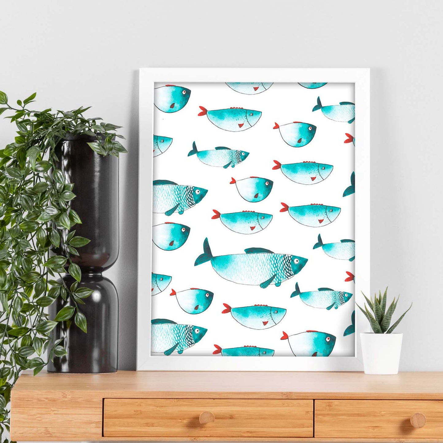 Poster de animales. Lámina Peces mil. Colección mix de animales coloridos para-Artwork-Nacnic-Nacnic Estudio SL