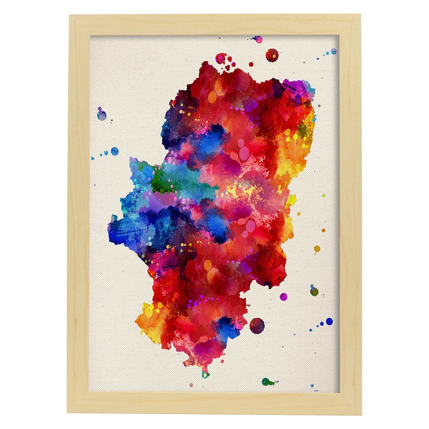 Poster de Aragon. Láminas e ilustraciones de ciudades, comunidades, y mapas de España.-Artwork-Nacnic-A3-Marco Madera clara-Nacnic Estudio SL