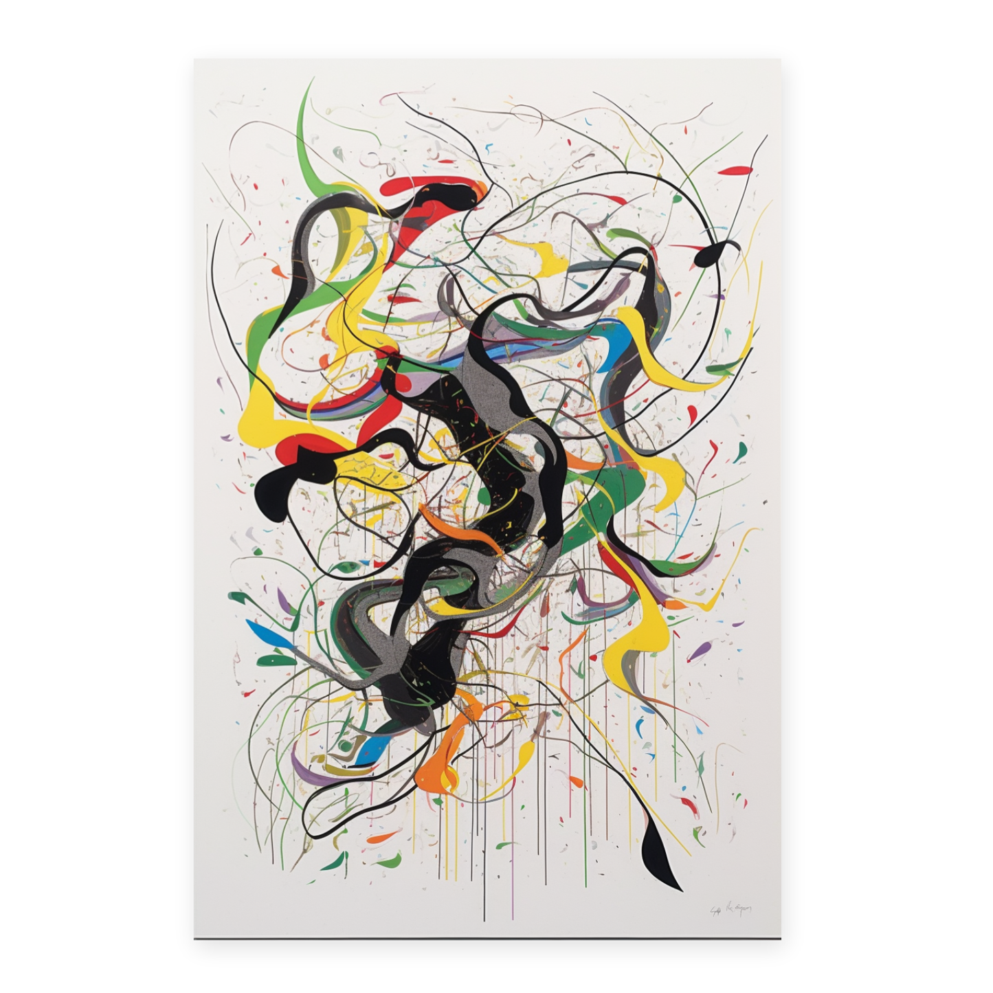 Póster Abstracto de Árbol con Líneas Curvas de Wu Gu