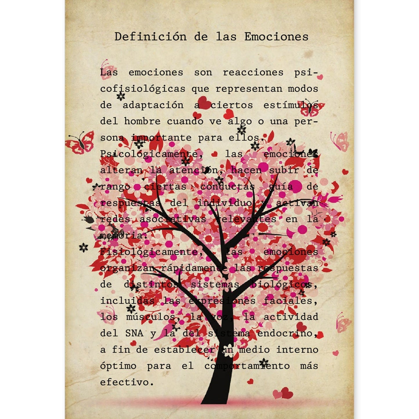 Poster de Arbol corazon rosa. Láminas románticas de amor con definiciones. Ilustraciones para tu pareja, familia, mujer, ...-Artwork-Nacnic-A4-Sin marco-Nacnic Estudio SL