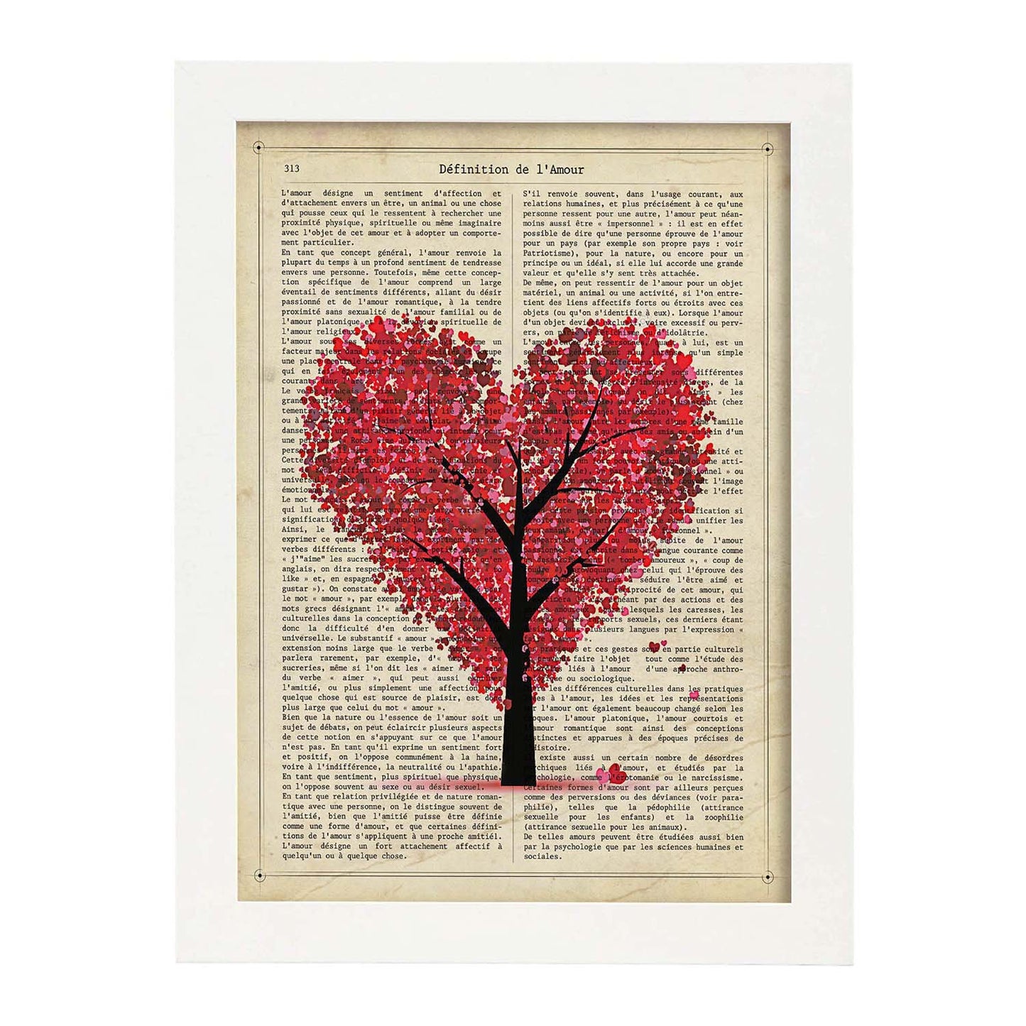 Poster de Arbol corazon. Láminas románticas de amor con definiciones. Ilustraciones para tu pareja, familia, mujer, ...-Artwork-Nacnic-Nacnic Estudio SL