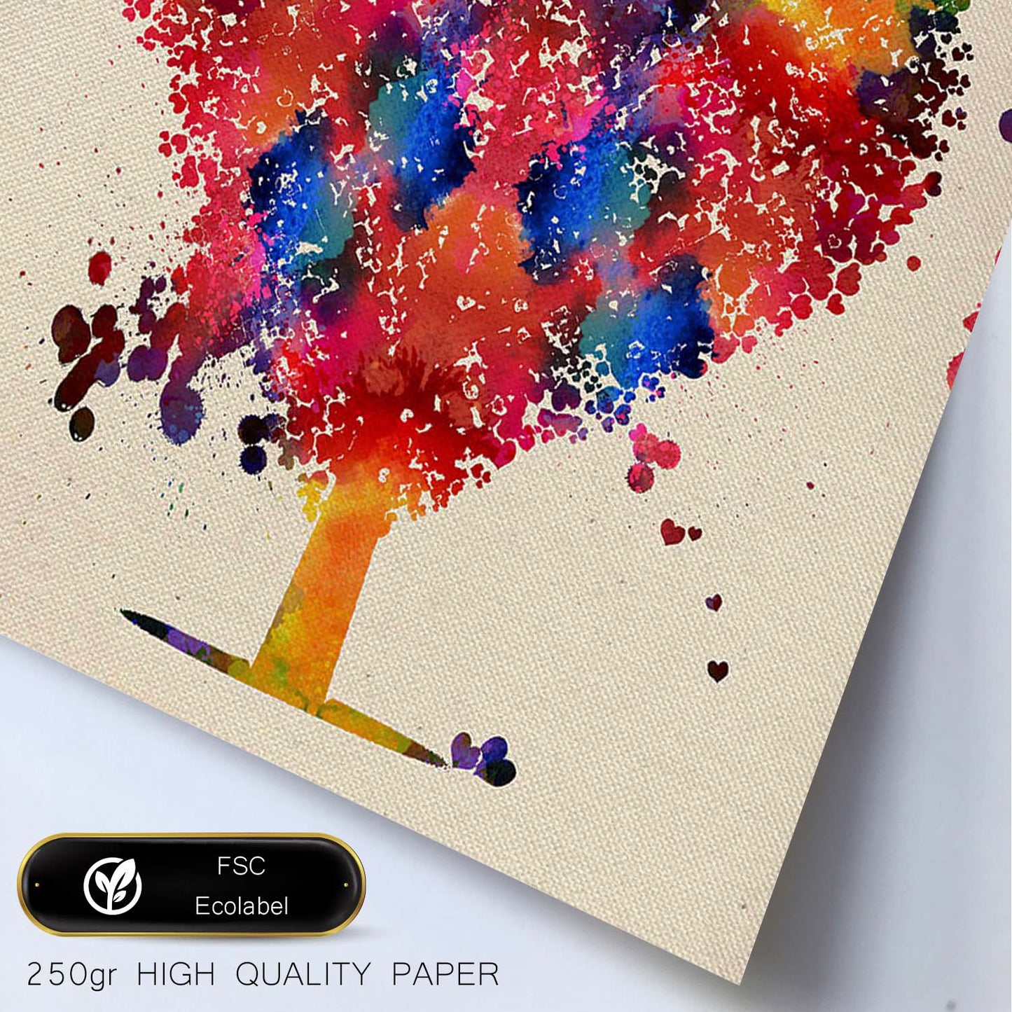 Poster de Árbol de corazón con diseño acuarela. Mix de láminas con estilo acuarela-Artwork-Nacnic-Nacnic Estudio SL