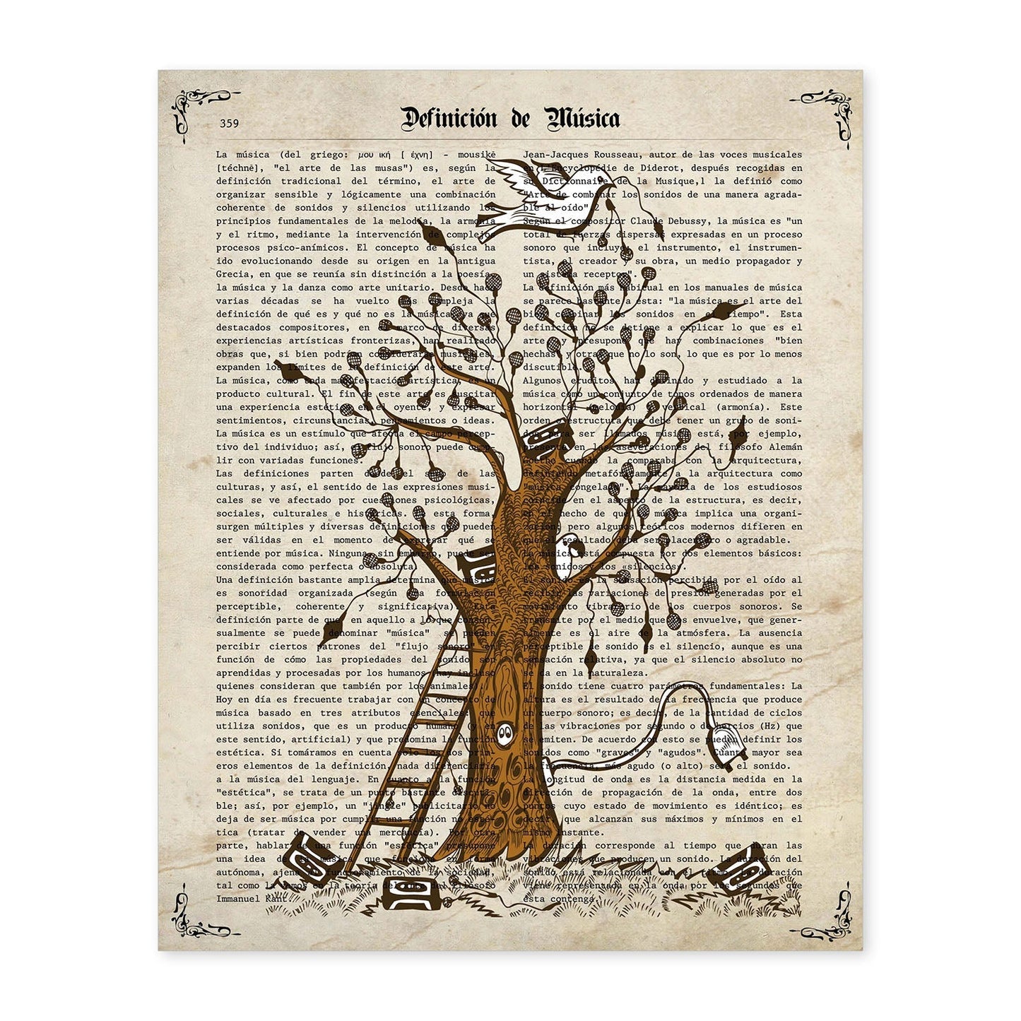 Poster de Arbol de microfonos. Láminas musicales con definiciones para-Artwork-Nacnic-A4-Sin marco-Nacnic Estudio SL