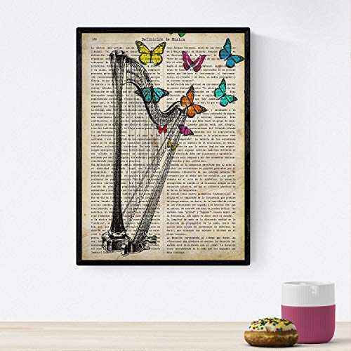 Poster de Arpa. Láminas musicales con definiciones para-Artwork-Nacnic-Nacnic Estudio SL
