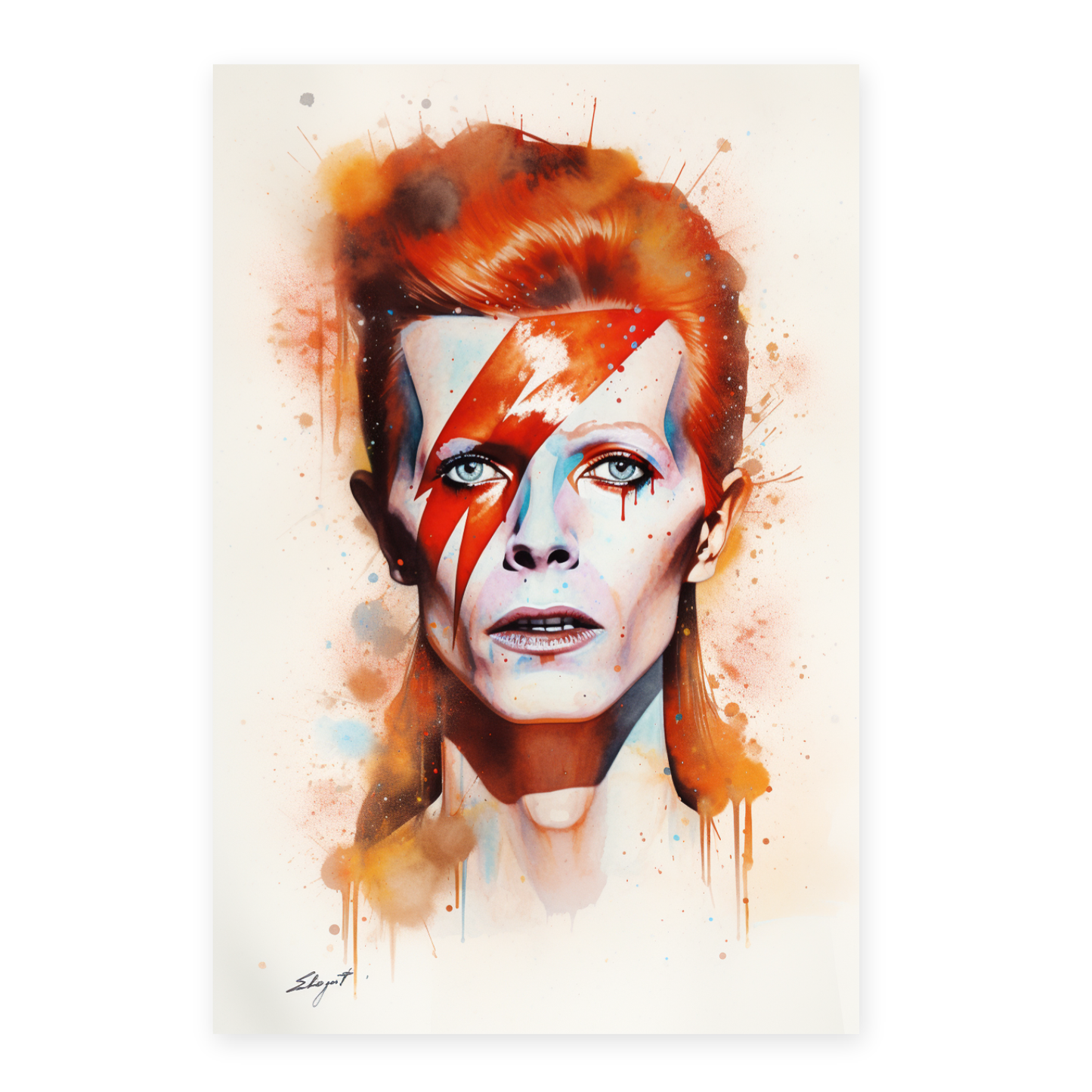 Póster de Arte David Bowie Aladdin Sane
