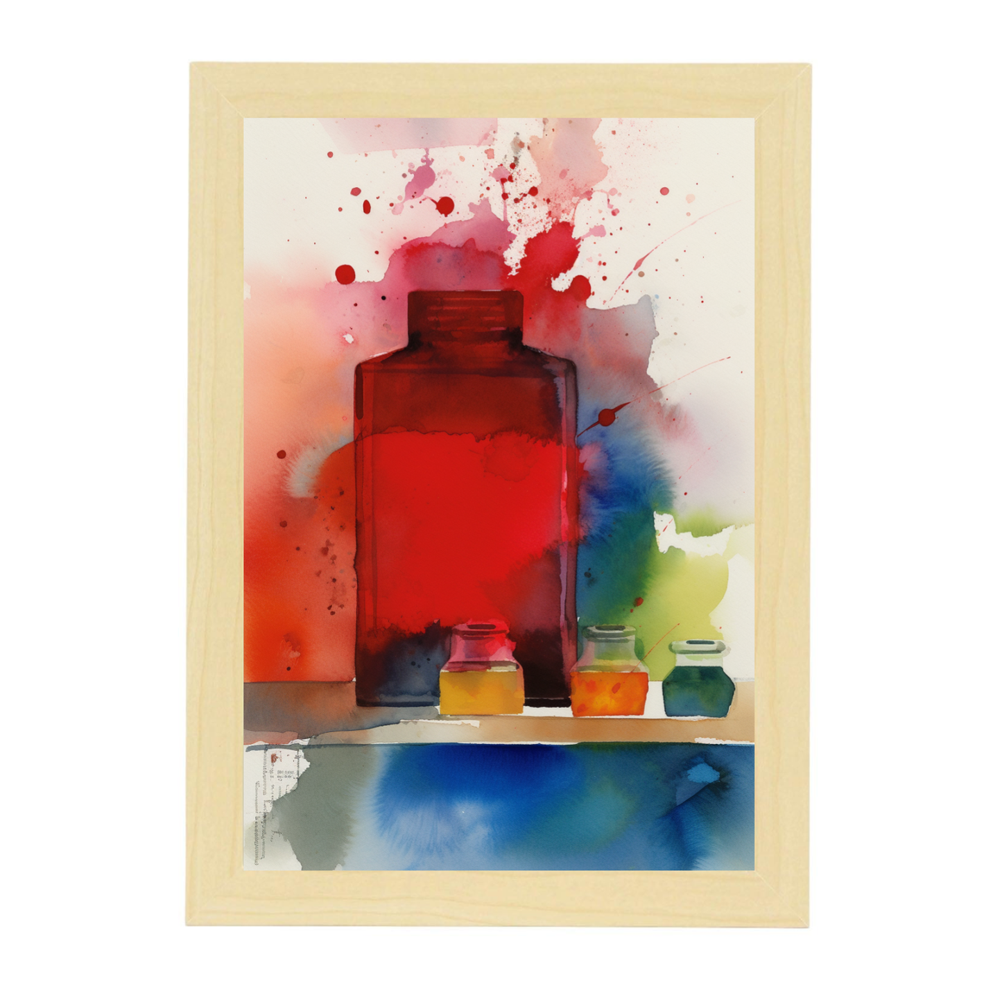 Póster Impresionista Vibrante de Tinta, Acuarela y Óleo I