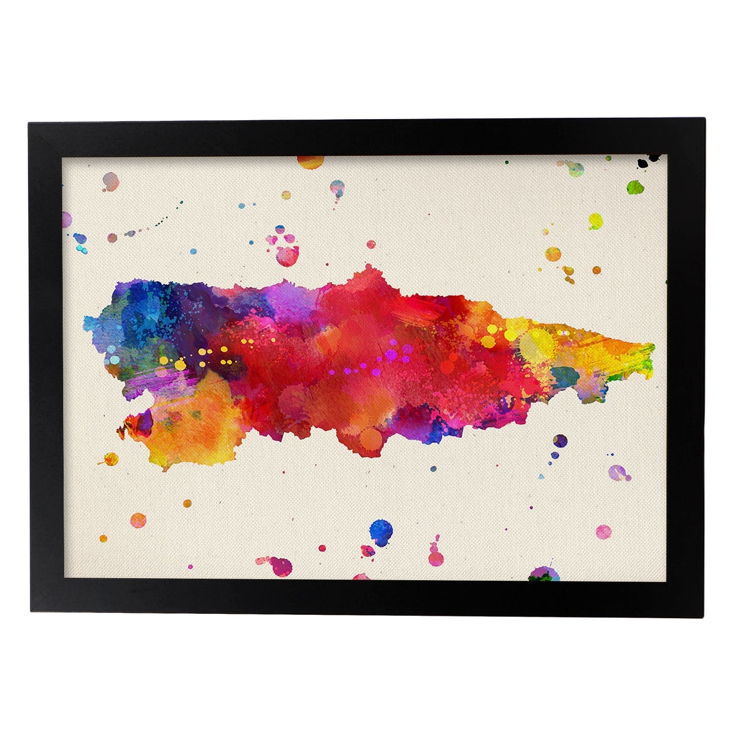 Poster de Asturias2. Láminas e ilustraciones de ciudades, comunidades, y mapas de España.-Artwork-Nacnic-A4-Marco Negro-Nacnic Estudio SL