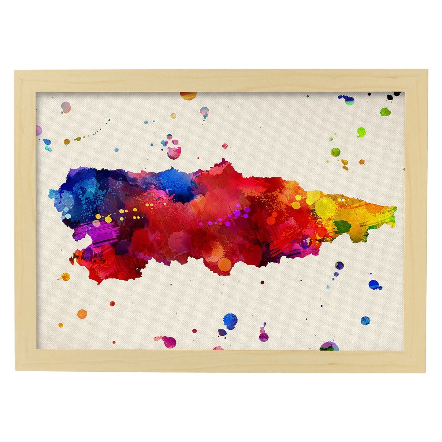 Poster de Asturias. Láminas e ilustraciones de ciudades, comunidades, y mapas de España.-Artwork-Nacnic-A3-Marco Madera clara-Nacnic Estudio SL