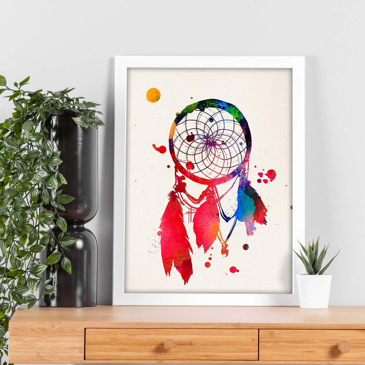 Poster de Atrapasueños con diseño acuarela. Mix de láminas con estilo acuarela-Artwork-Nacnic-Nacnic Estudio SL