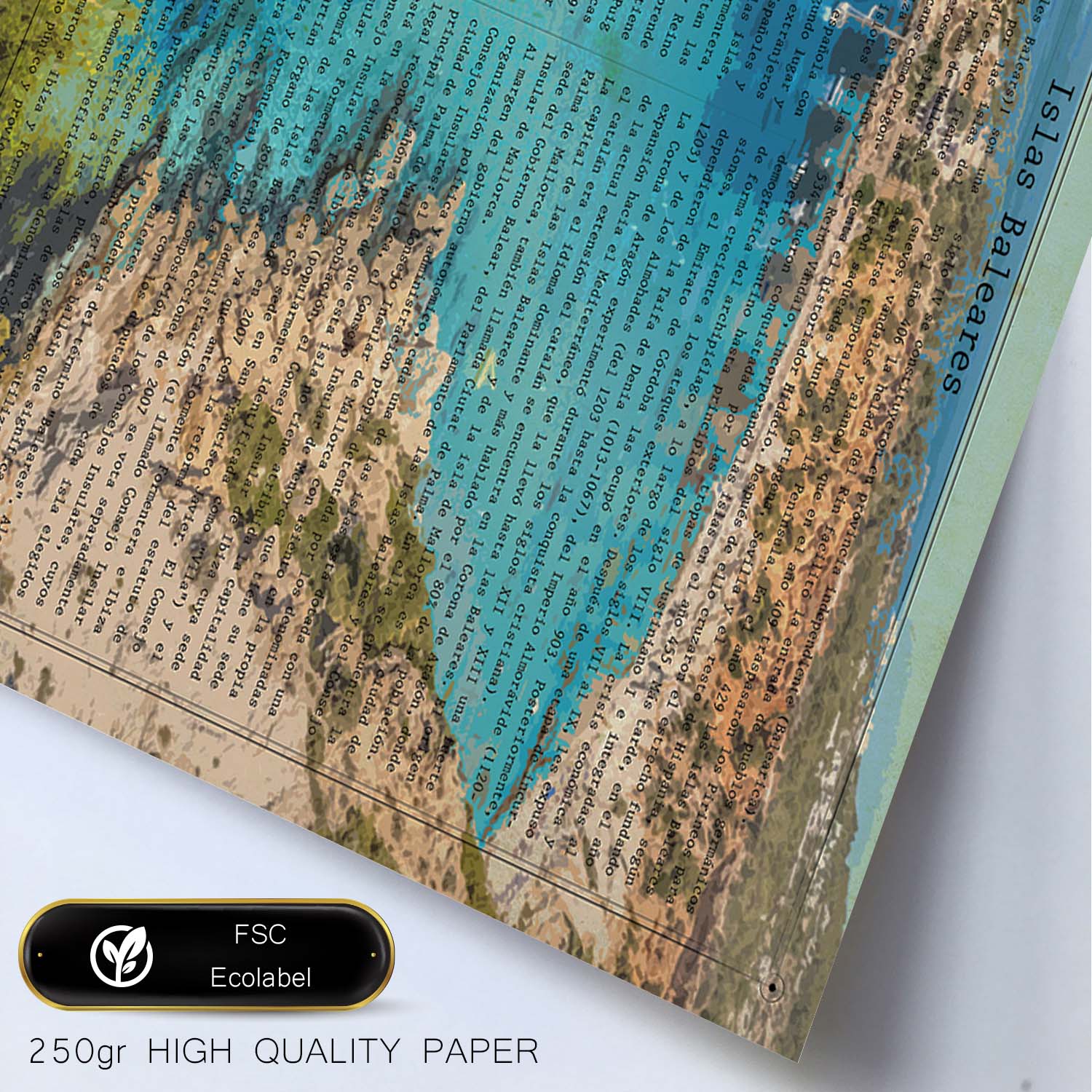 Poster de Baleares. Láminas de comunidades autónomas de España.-Artwork-Nacnic-Nacnic Estudio SL