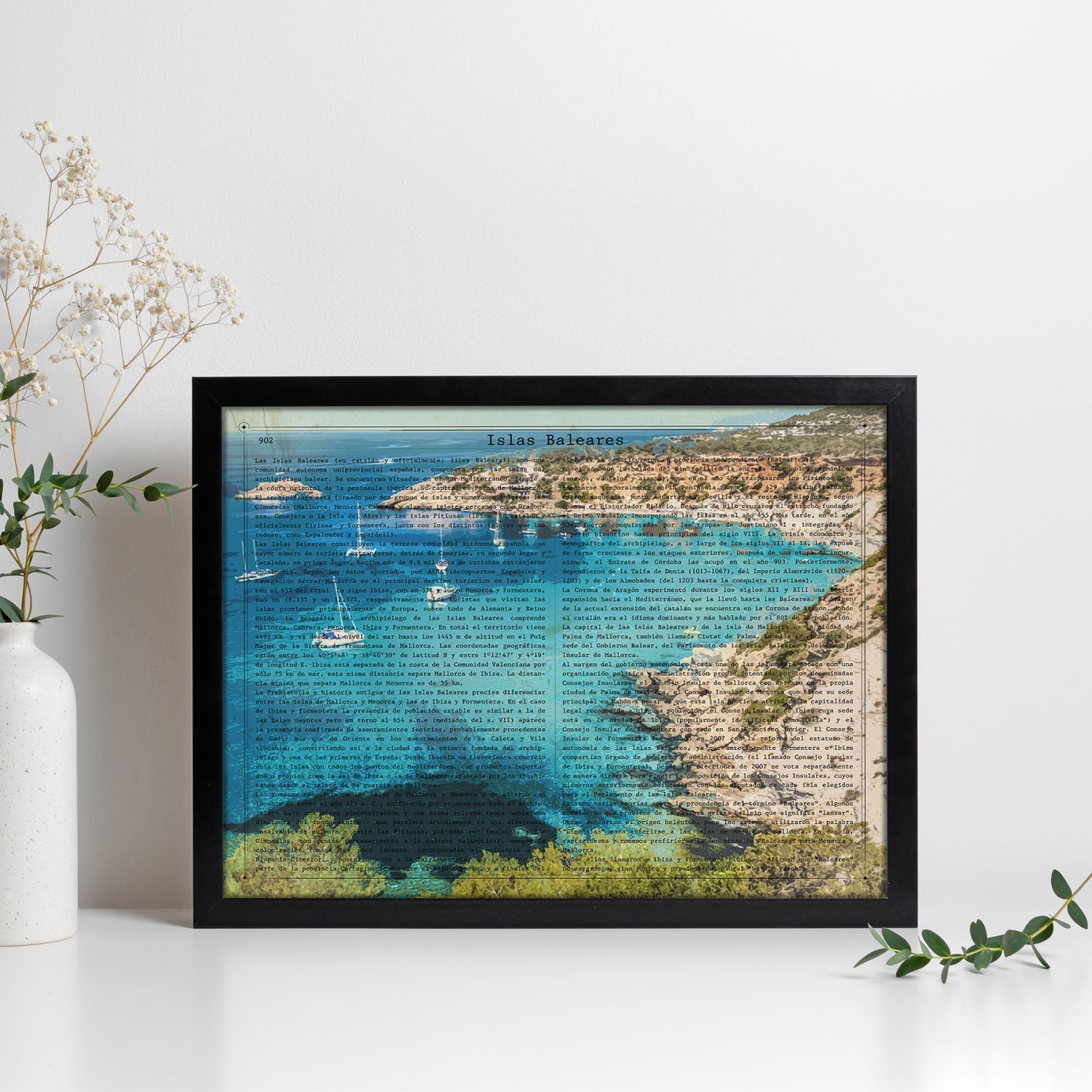 Poster de Baleares. Láminas de comunidades autónomas de España.-Artwork-Nacnic-Nacnic Estudio SL