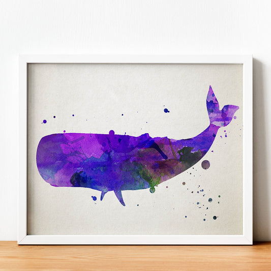 Poster de Ballena estilo acuarela. Láminas de animales con estilo acuarela-Artwork-Nacnic-Nacnic Estudio SL