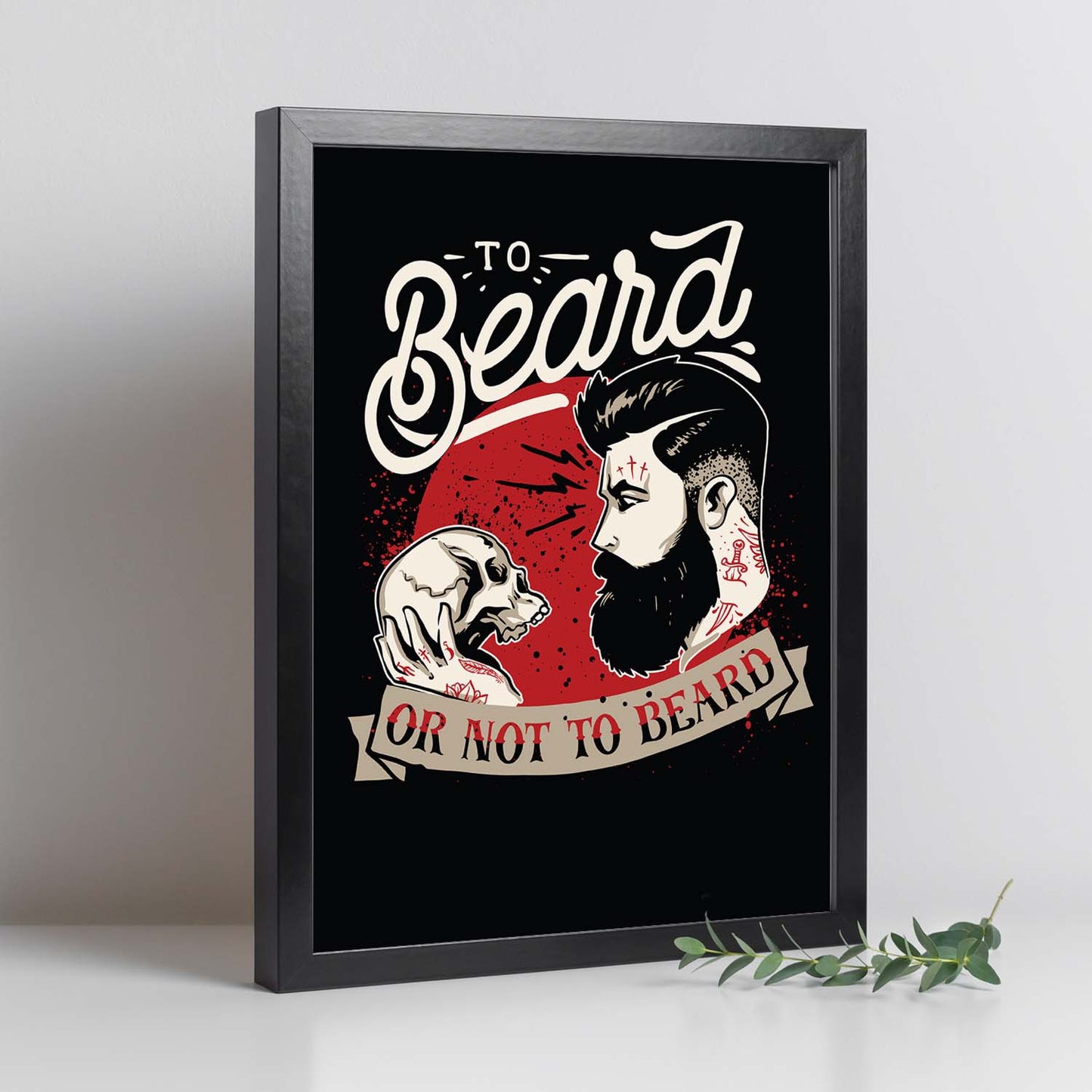 Poster de Barba o no barba. Lámina decorativa de diseño.-Artwork-Nacnic-Nacnic Estudio SL