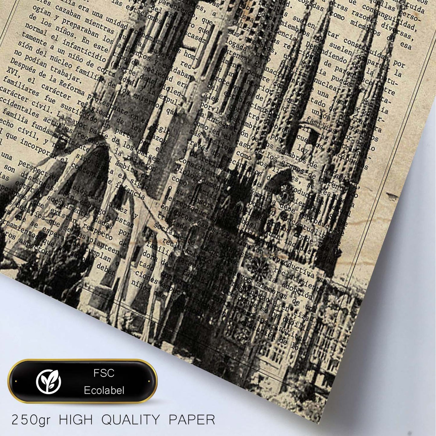 Poster de Barcelona. La sagrada Familia. Láminas de monumentos del mundo. Diseño de viaje y de paises.-Artwork-Nacnic-Nacnic Estudio SL