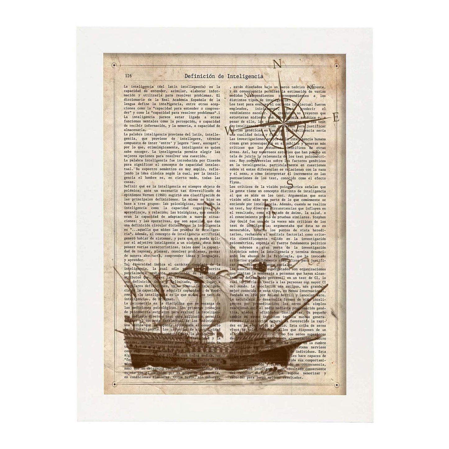 Poster de Barco antiguo con brujula. Láminas de vehículos con definiciones. Ilustraciones vintage de coches, motos, aviones,
-Artwork-Nacnic-Nacnic Estudio SL
