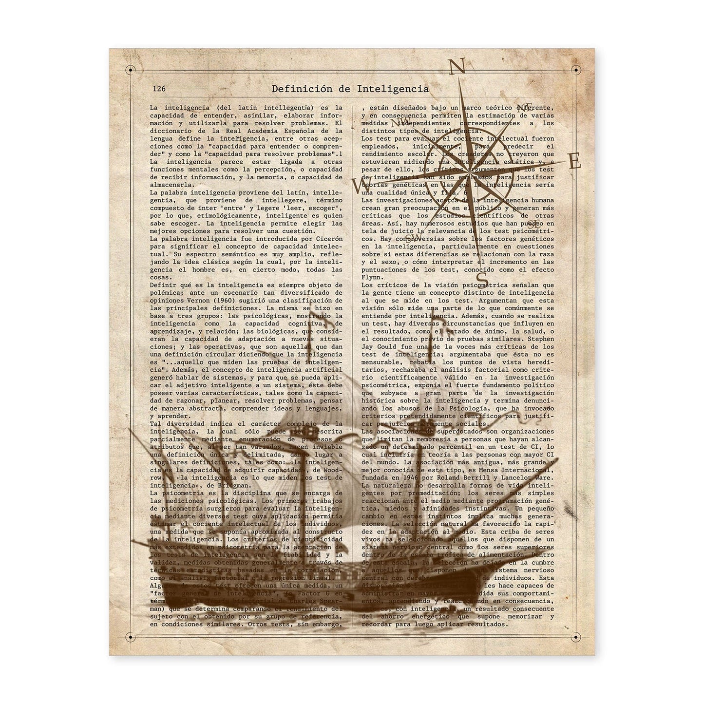 Poster de Barco antiguo con brujula. Láminas de vehículos con definiciones. Ilustraciones vintage de coches, motos, aviones,
-Artwork-Nacnic-A4-Sin marco-Nacnic Estudio SL