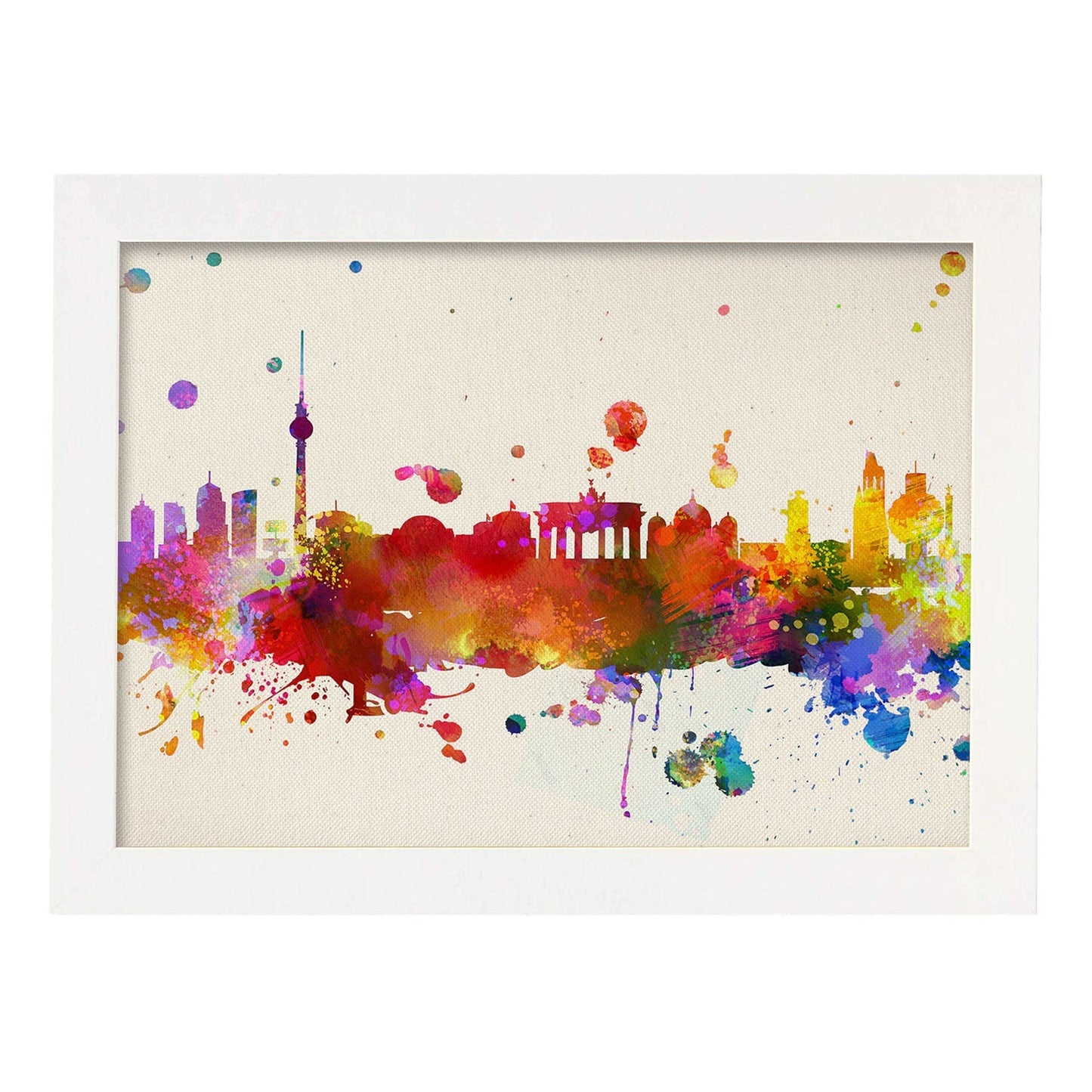 Poster de Berlin en color. Láminas e ilustraciones de ciudades, comunidades, y mapas de España.-Artwork-Nacnic-A4-Marco Blanco-Nacnic Estudio SL