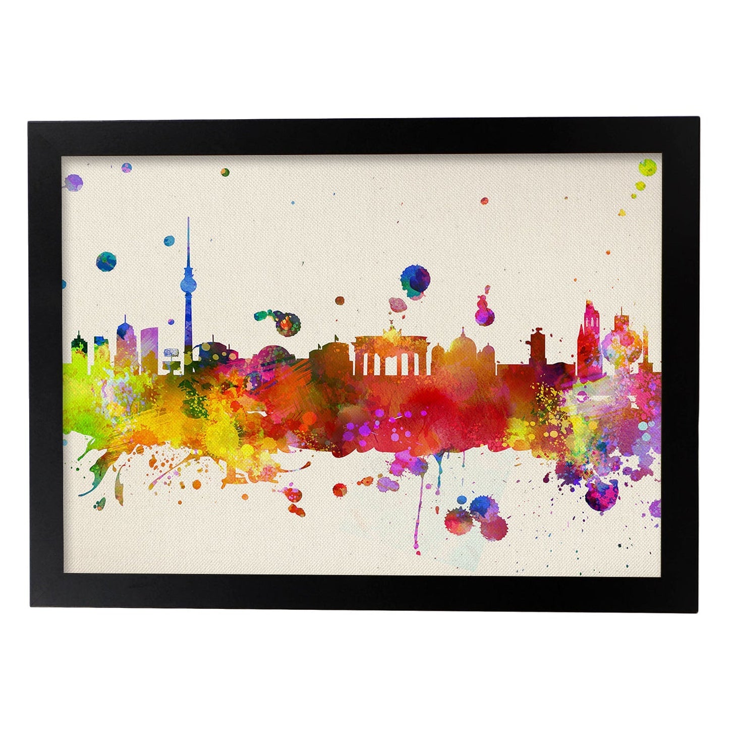 Poster de Bilbao. Láminas e ilustraciones de ciudades, comunidades, y mapas de España.-Artwork-Nacnic-A4-Marco Negro-Nacnic Estudio SL