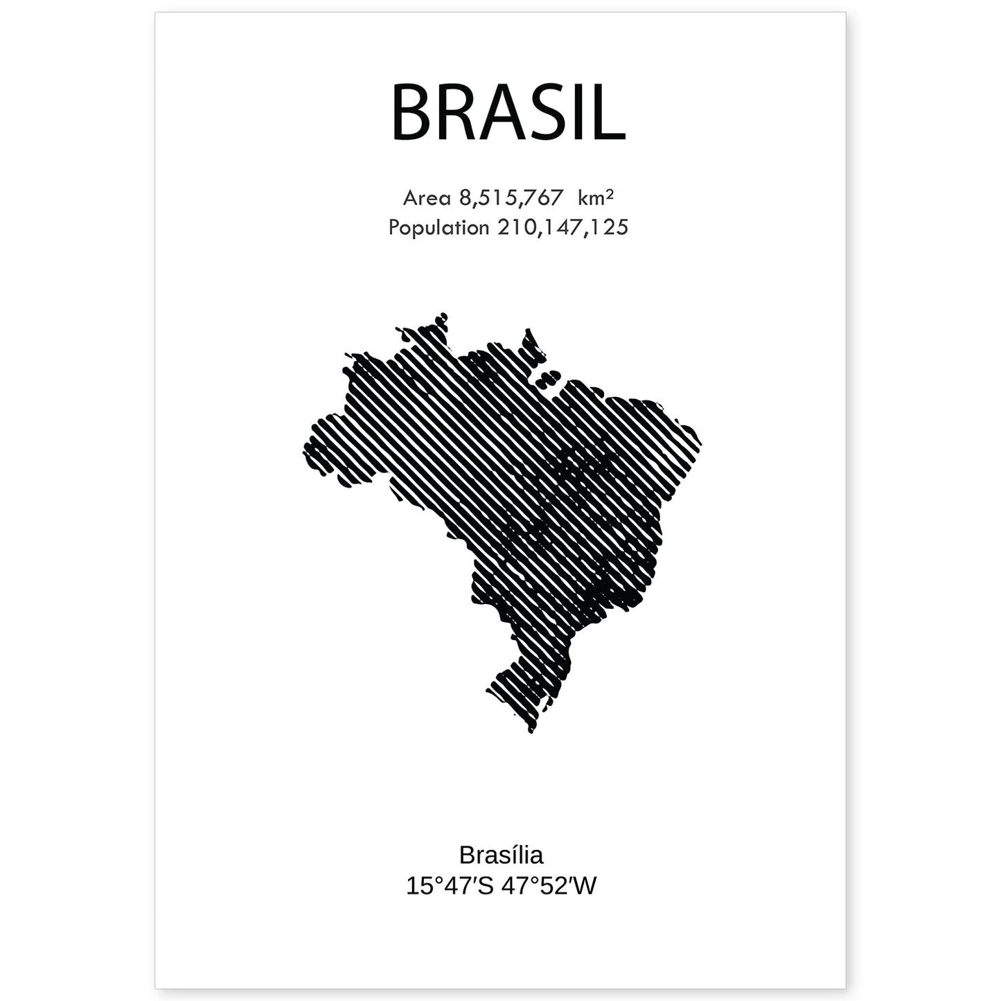 Poster de Brasil. Láminas de paises y continentes del mundo.-Artwork-Nacnic-A4-Sin marco-Nacnic Estudio SL