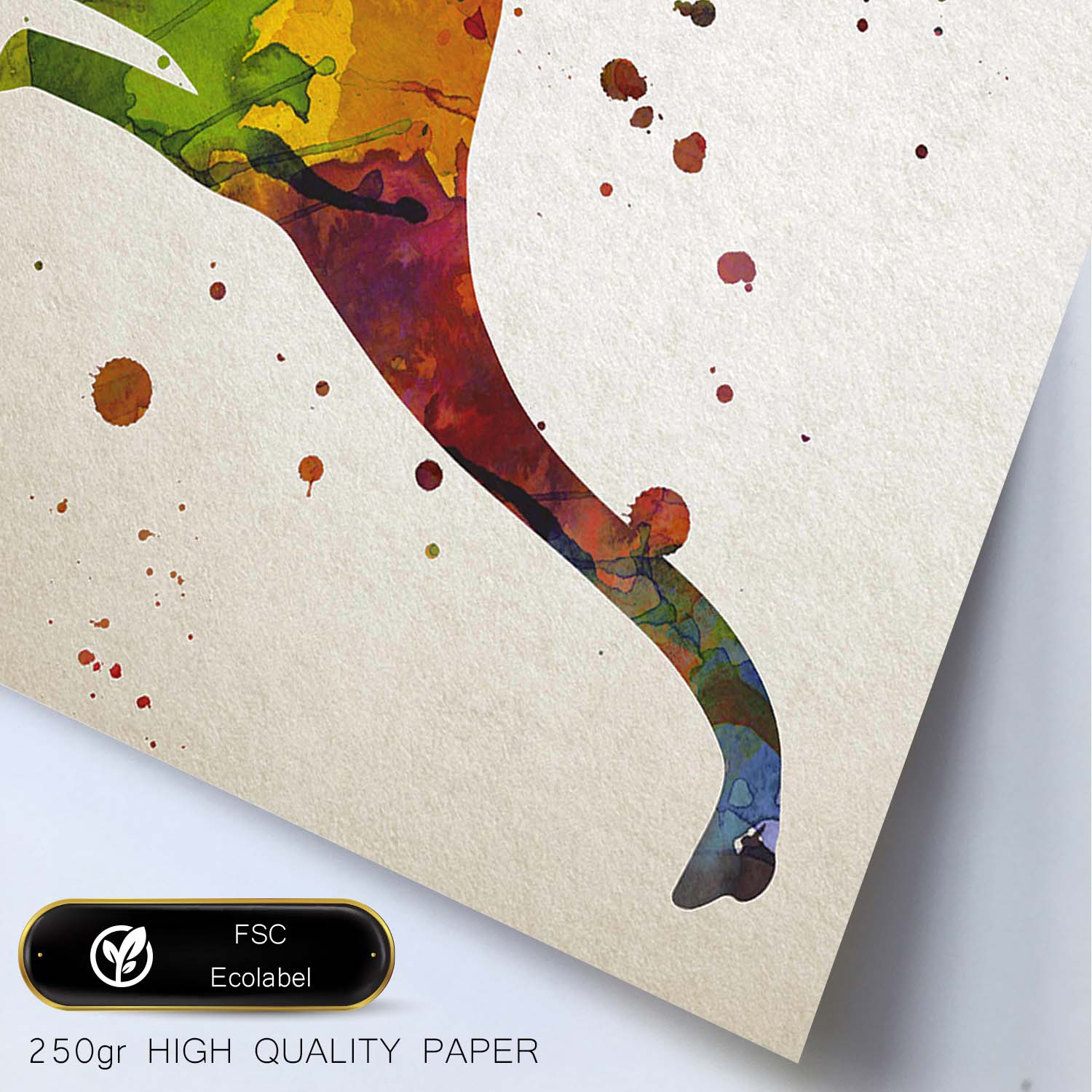 Poster de Brontosaurio estilo acuarela. Láminas de animales con estilo acuarela-Artwork-Nacnic-Nacnic Estudio SL