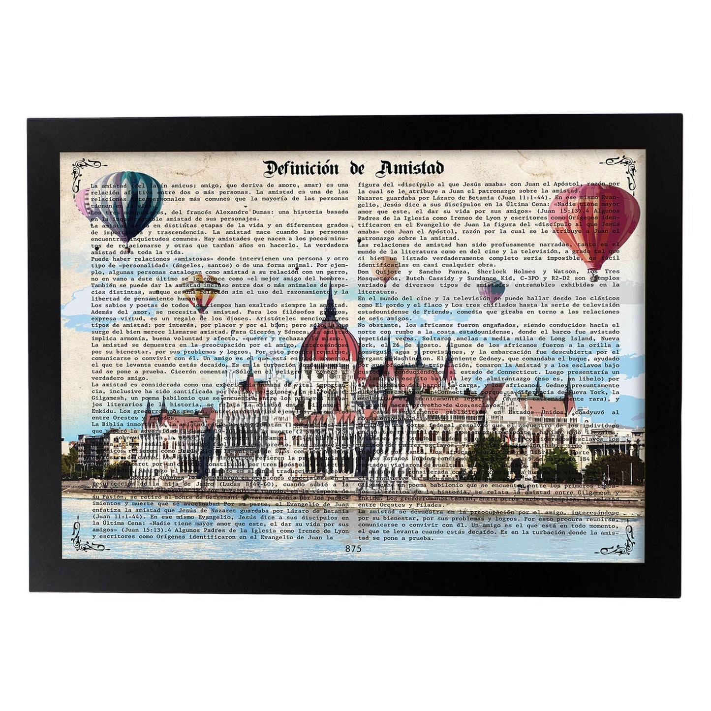 Poster de Budapest (Hungria). Láminas e ilustraciones de ciudades del mundo y monumentos famosos.-Artwork-Nacnic-A3-Marco Negro-Nacnic Estudio SL