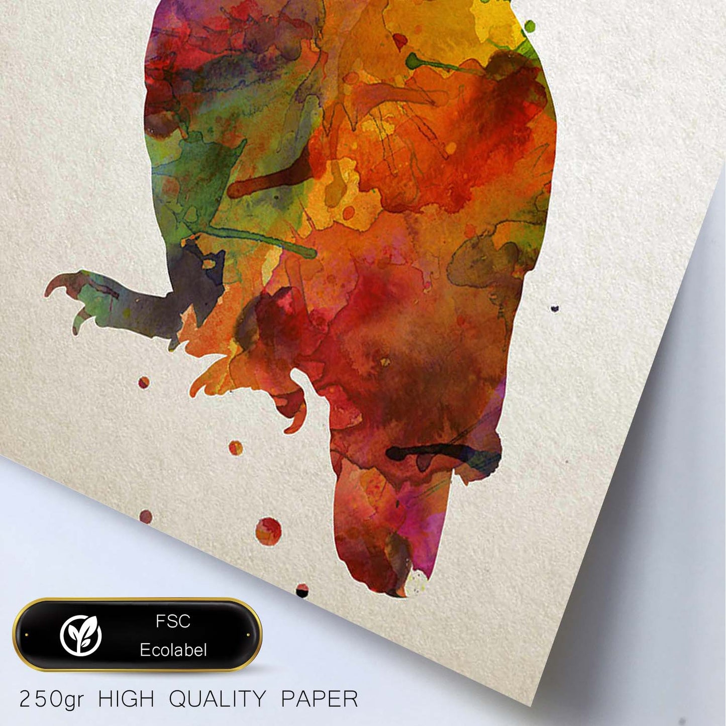 Poster de Buho estilo acuarela. Láminas de animales con estilo acuarela-Artwork-Nacnic-Nacnic Estudio SL