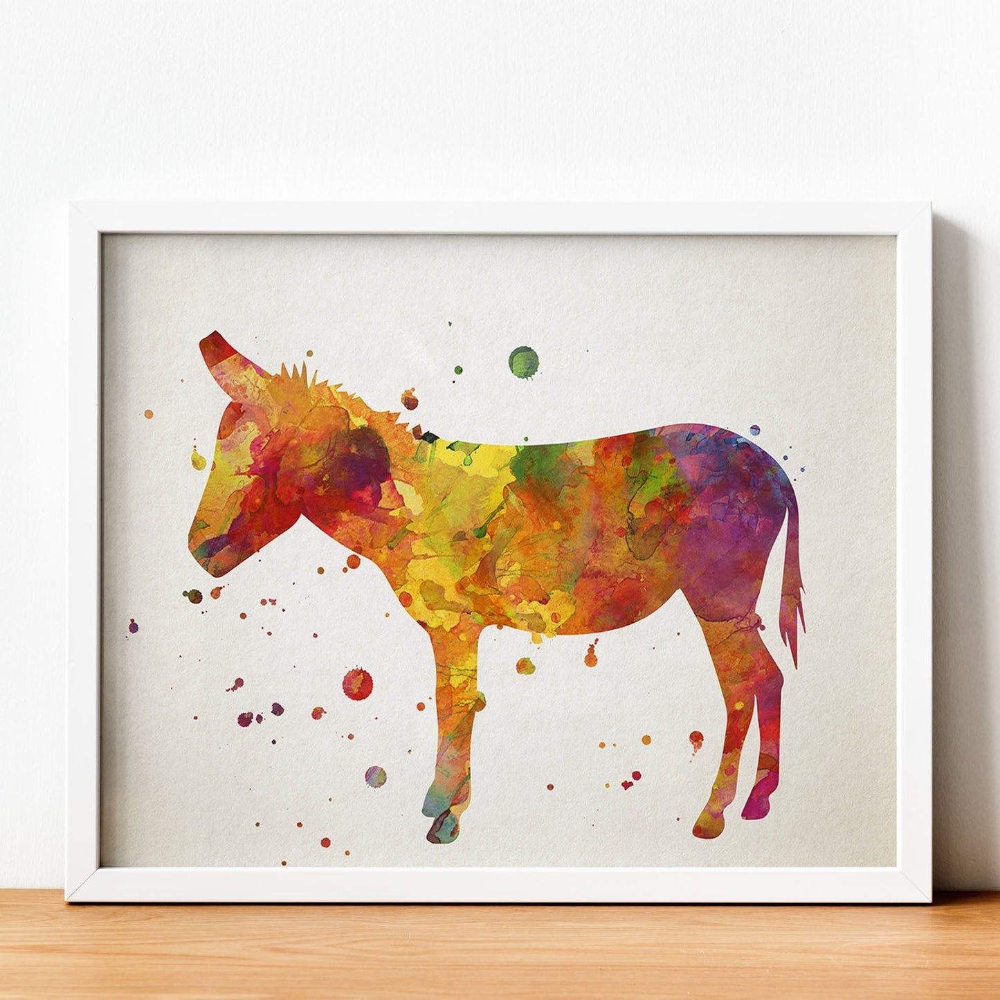 Poster de Burro estilo acuarela. Láminas de animales con estilo acuarela-Artwork-Nacnic-Nacnic Estudio SL