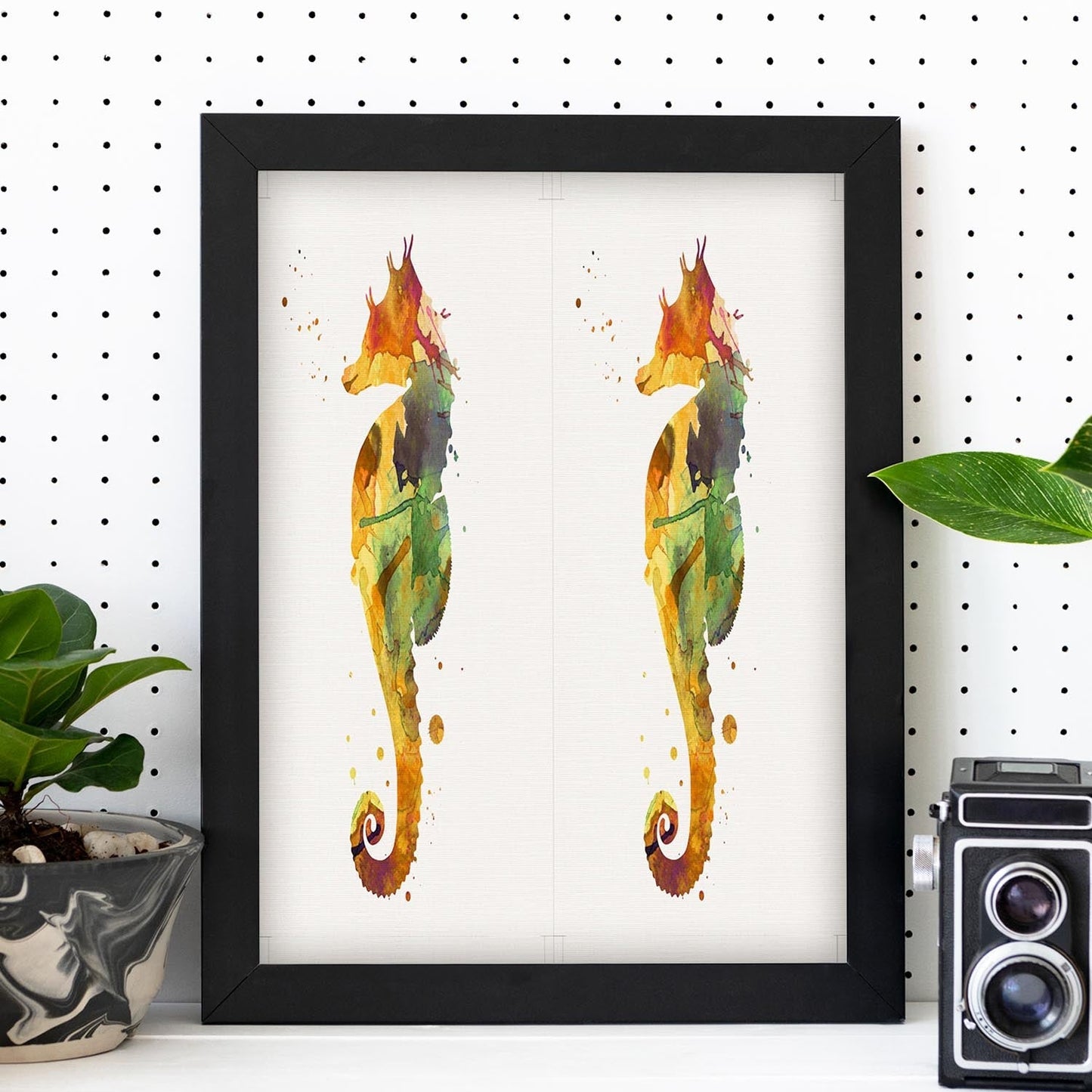 Poster de Caballito de Mar estilo acuarela. Láminas de animales con estilo acuarela-Artwork-Nacnic-Nacnic Estudio SL