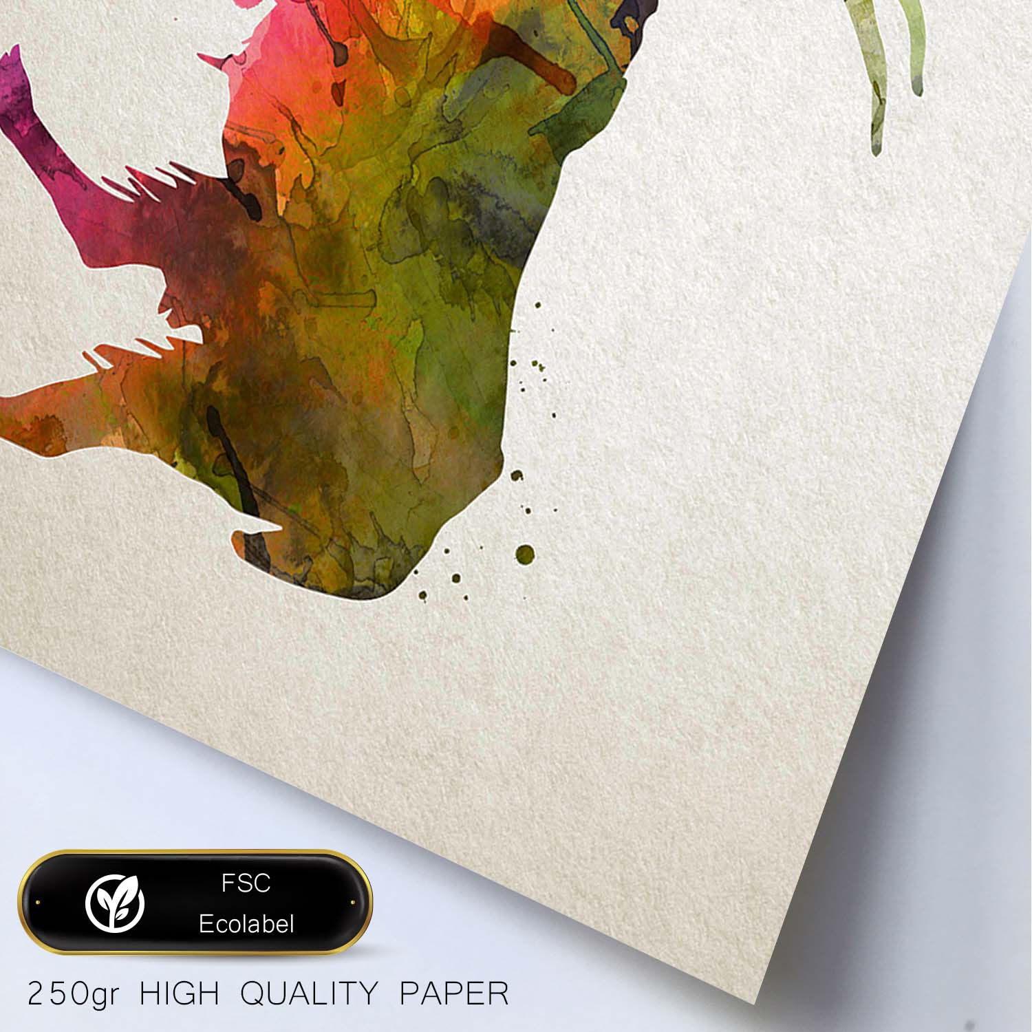 Poster de Cabra estilo acuarela. Láminas de animales con estilo acuarela-Artwork-Nacnic-Nacnic Estudio SL