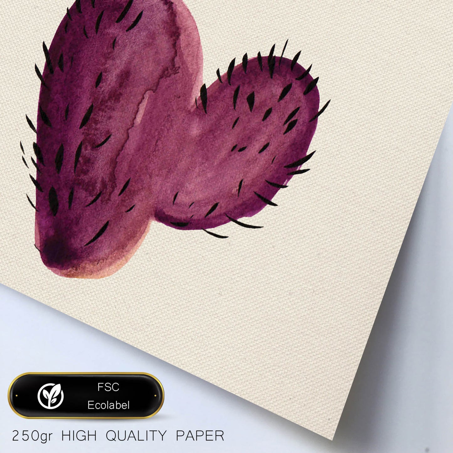 Poster de cactus dibujado. Lámina de Espinas de color-Artwork-Nacnic-Nacnic Estudio SL