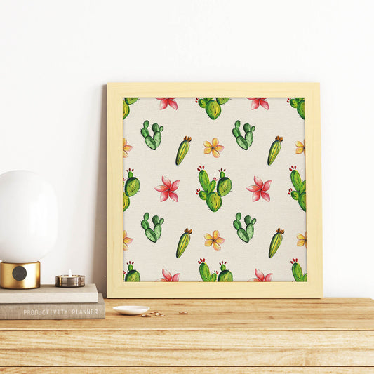 Poster de cactus dibujado. Lámina de Festival de cactus-Artwork-Nacnic-Nacnic Estudio SL