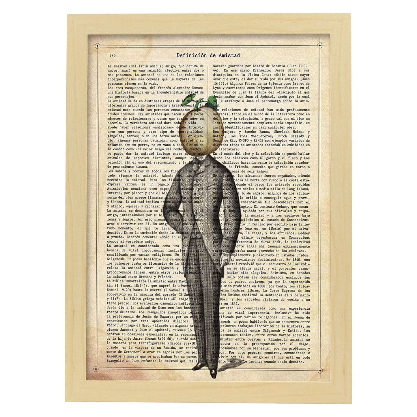 Poster de Calabaza posando. Láminas de frutas y verduras con definiciones. Ilustraciones de alimentacion vegetariana.-Artwork-Nacnic-A4-Marco Madera clara-Nacnic Estudio SL