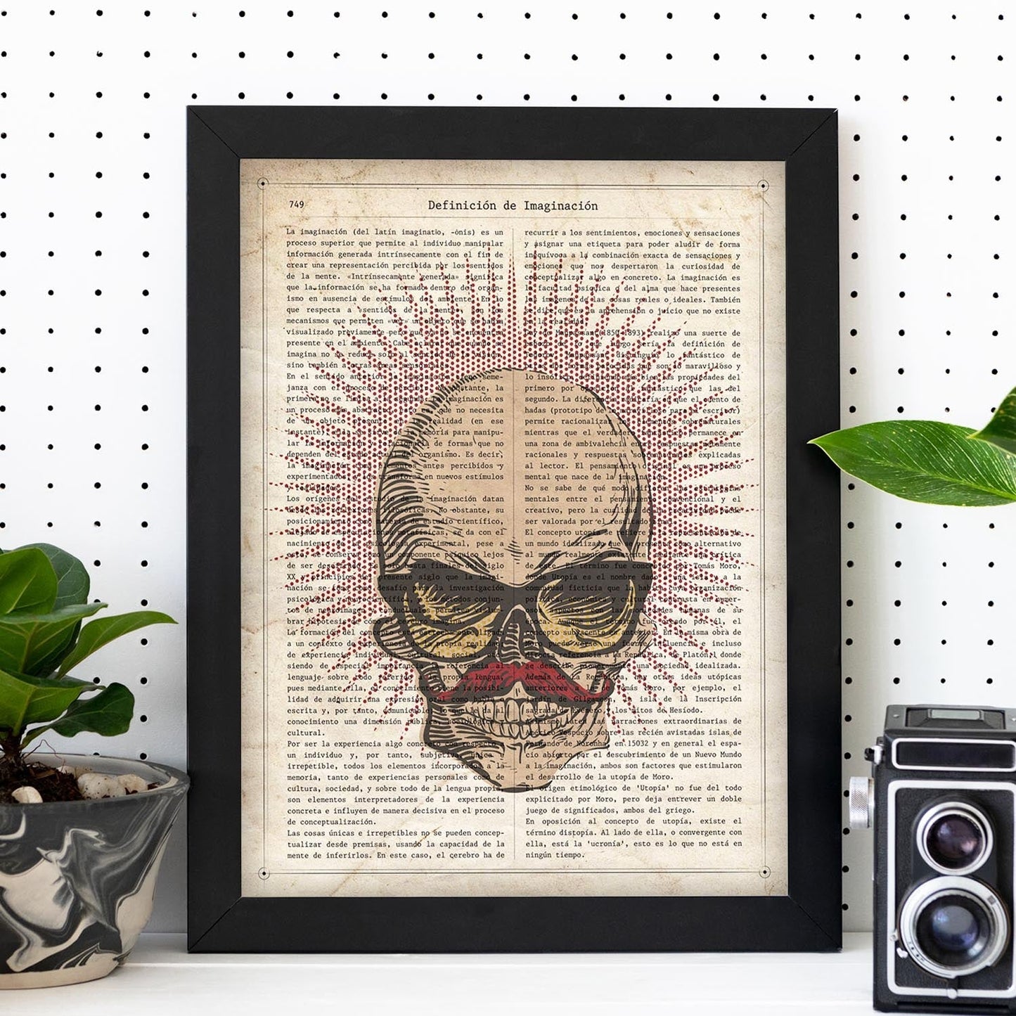 Poster de Calavera con bigote. Láminas de calaveras. Decoración de hogar.-Artwork-Nacnic-Nacnic Estudio SL