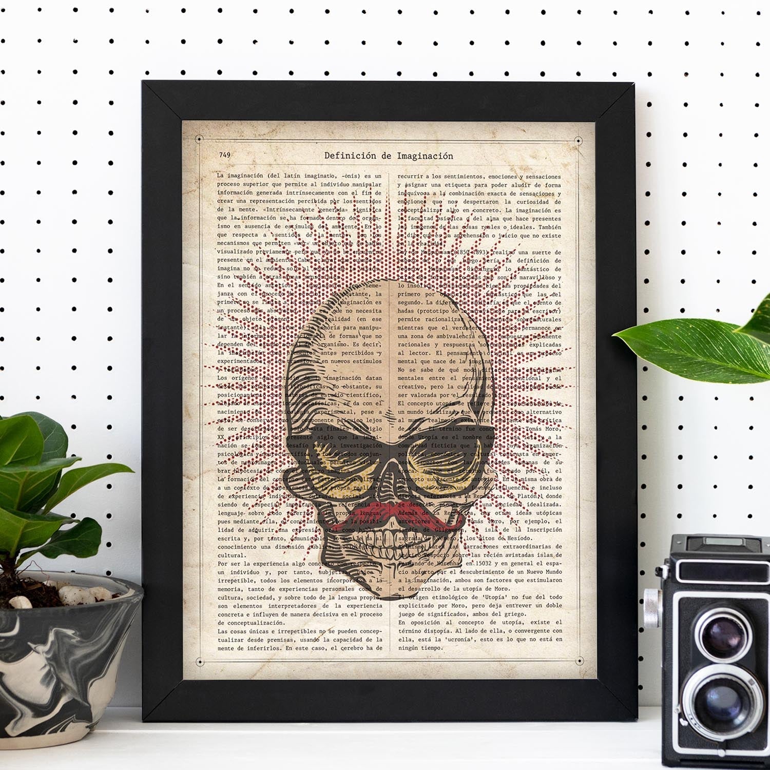Poster de Calavera con bigote. Láminas de calaveras. Decoración de hogar.-Artwork-Nacnic-Nacnic Estudio SL