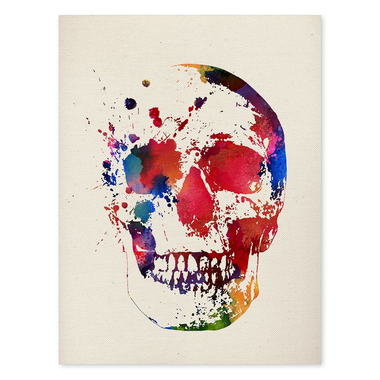 Poster de Calavera con diseño acuarela. Mix de láminas con estilo acuarela-Artwork-Nacnic-A4-Sin marco-Nacnic Estudio SL