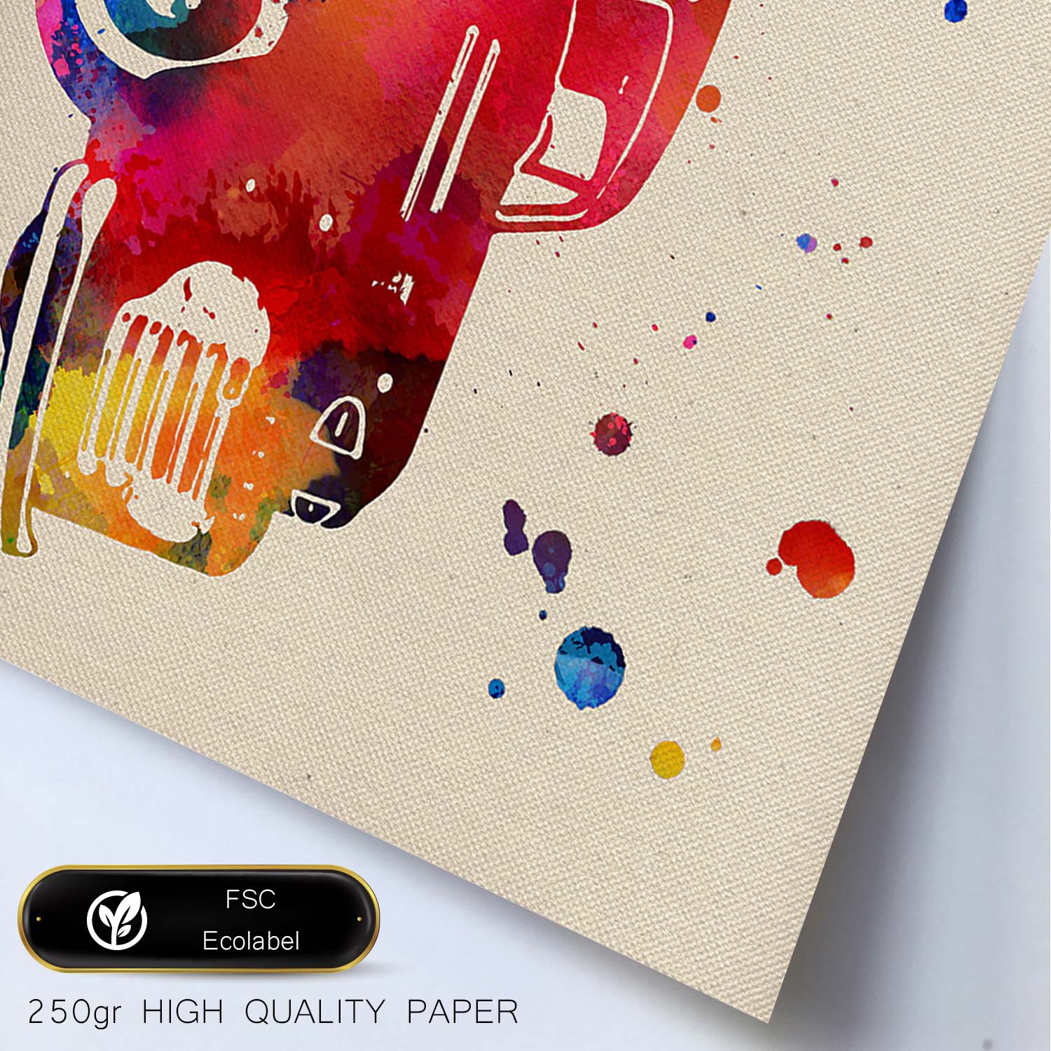 Poster de Camioneta con diseño acuarela. Mix de láminas con estilo acuarela-Artwork-Nacnic-Nacnic Estudio SL