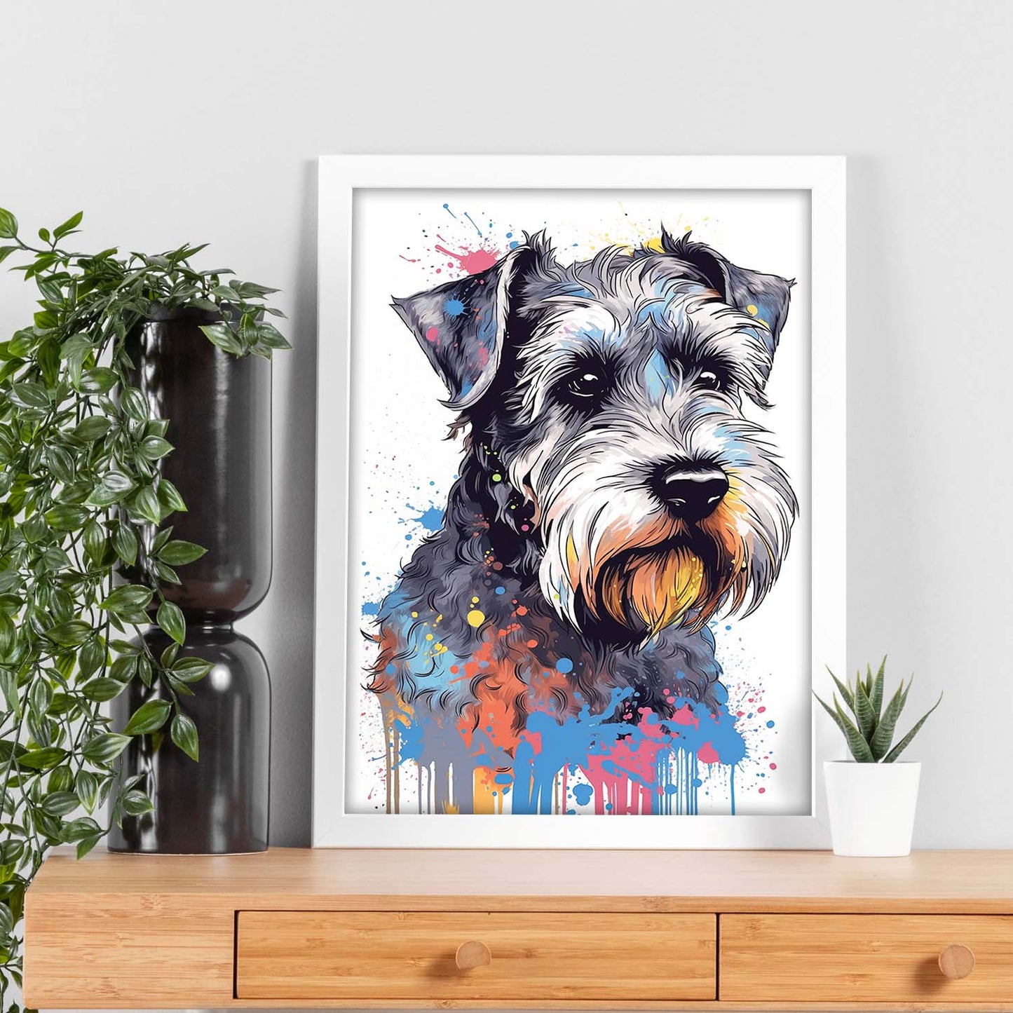 Póster de Perro Schnauzer estilo Elvis