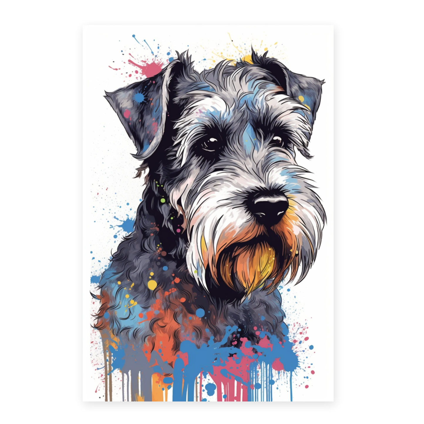 Póster de Perro Schnauzer estilo Elvis