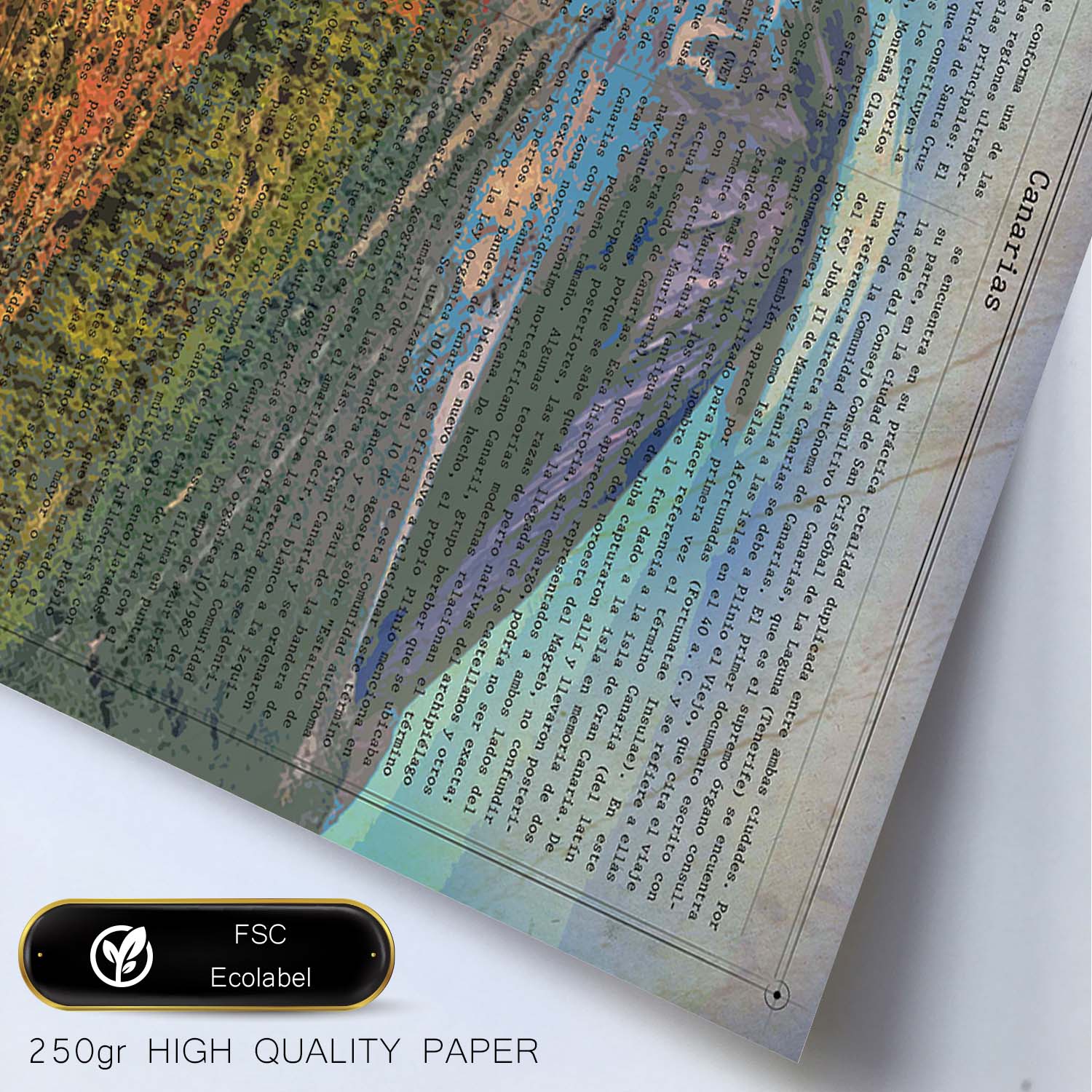 Poster de Canarias. Láminas de comunidades autónomas de España.-Artwork-Nacnic-Nacnic Estudio SL