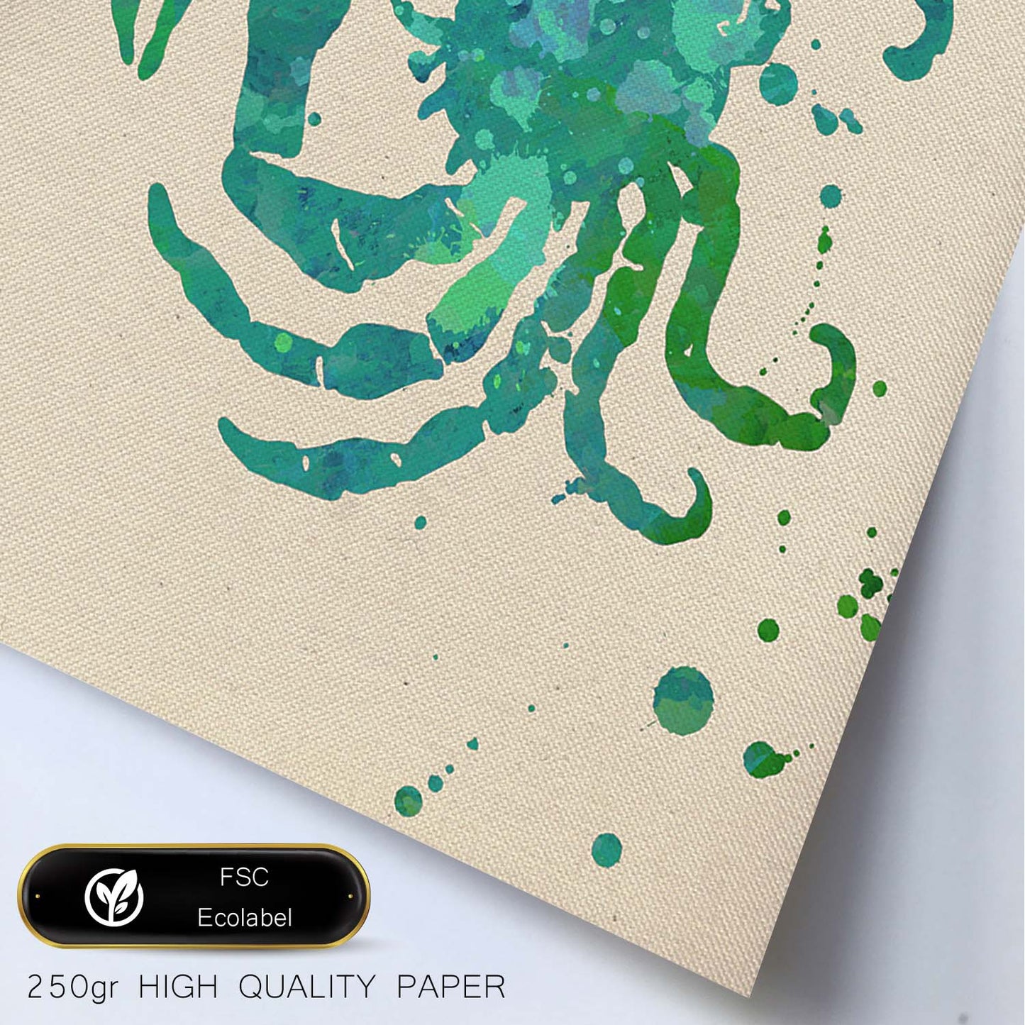 Poster de Cancer a estilo acuarela. Láminas de los símbolos del zodiaco con diseños coloridos de pintura acuarela.-Artwork-Nacnic-Nacnic Estudio SL