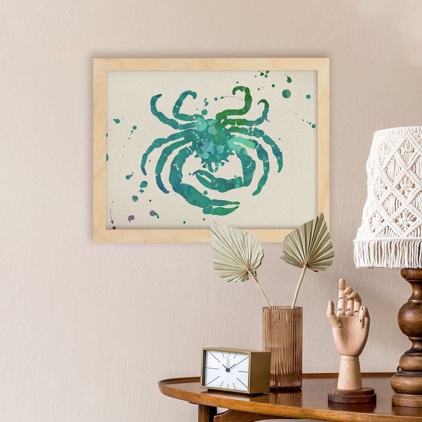 Poster de Cancer a estilo acuarela. Láminas de los símbolos del zodiaco con diseños coloridos de pintura acuarela.-Artwork-Nacnic-Nacnic Estudio SL