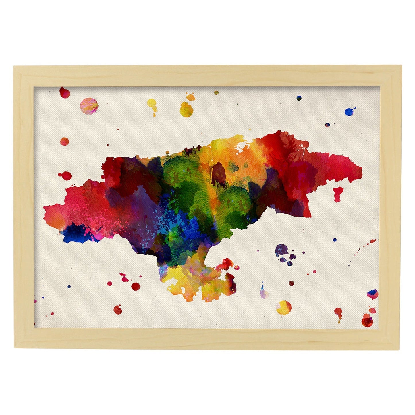 Poster de Cantabria. Láminas e ilustraciones de ciudades, comunidades, y mapas de España.-Artwork-Nacnic-A4-Marco Madera clara-Nacnic Estudio SL