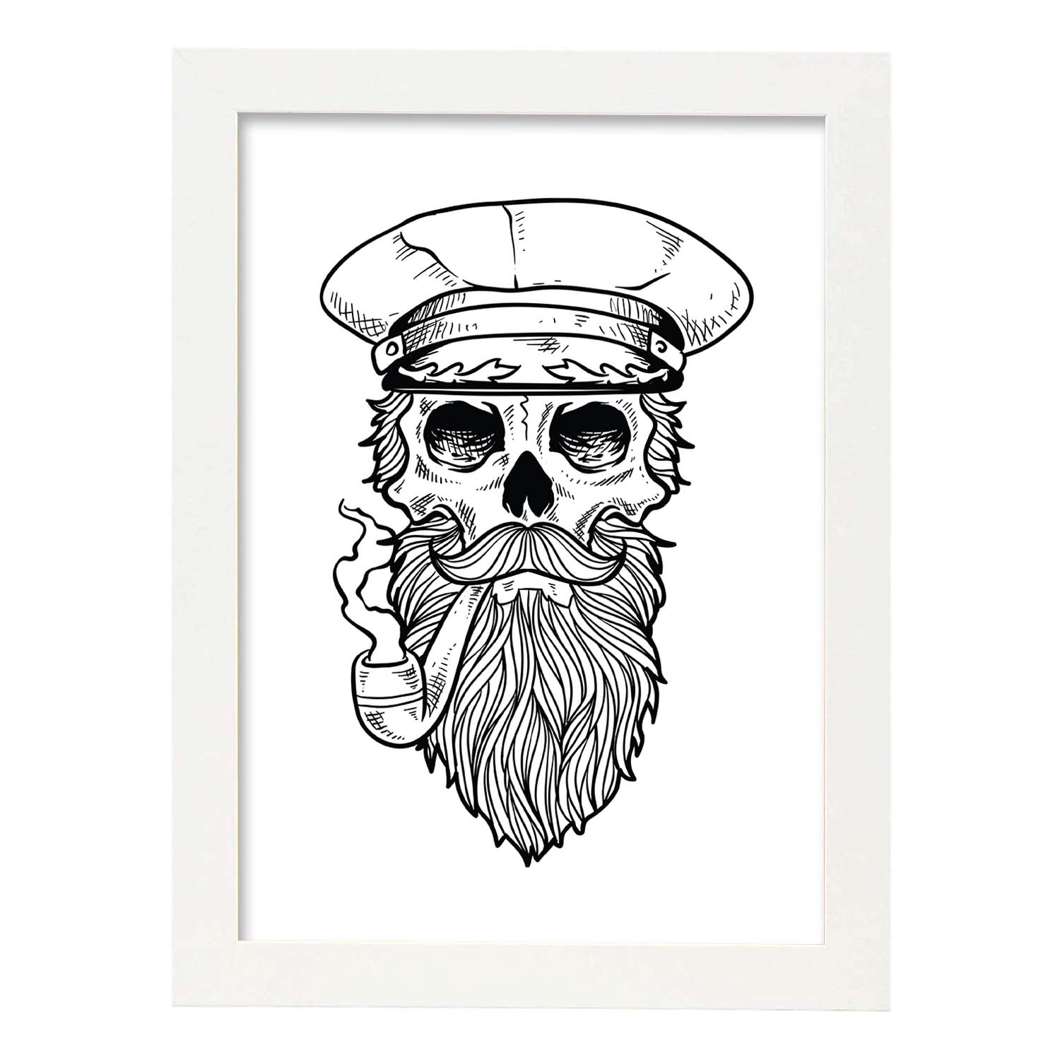 Poster de Capitan. Lámina decorativa de diseño.-Artwork-Nacnic-A3-Marco Blanco-Nacnic Estudio SL