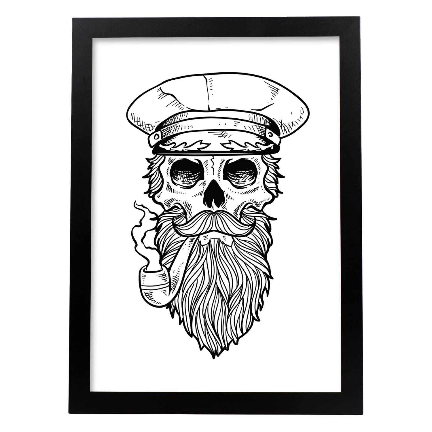 Poster de Capitan. Lámina decorativa de diseño.-Artwork-Nacnic-A4-Marco Negro-Nacnic Estudio SL