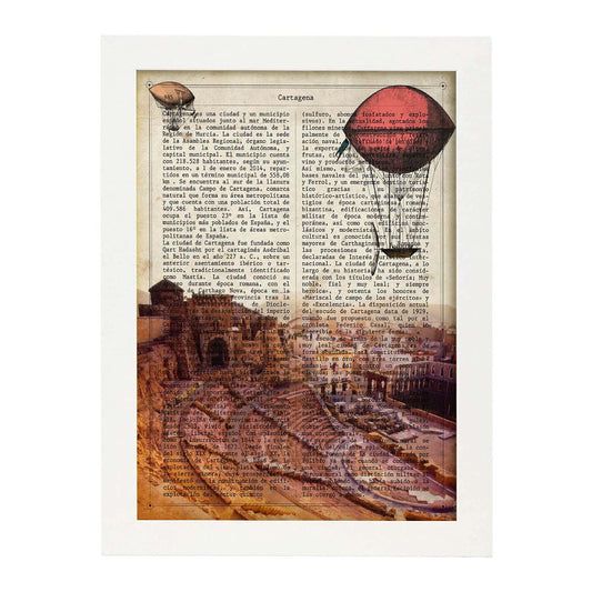 Poster de Cartagena. Láminas de ciudades españolas con definiciones. Decoración de interiores para españoles.-Artwork-Nacnic-A4-Marco Blanco-Nacnic Estudio SL