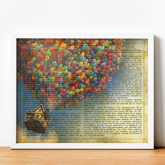 Poster de Casa voladora. Láminas de globos aeroestáticos. Diseño con imágenes de globos.-Artwork-Nacnic-Nacnic Estudio SL