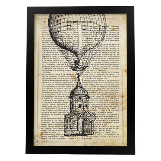 Poster de Casa volante. Láminas vintage con definiciones. Diseño de interiores.-Artwork-Nacnic-A4-Marco Negro-Nacnic Estudio SL