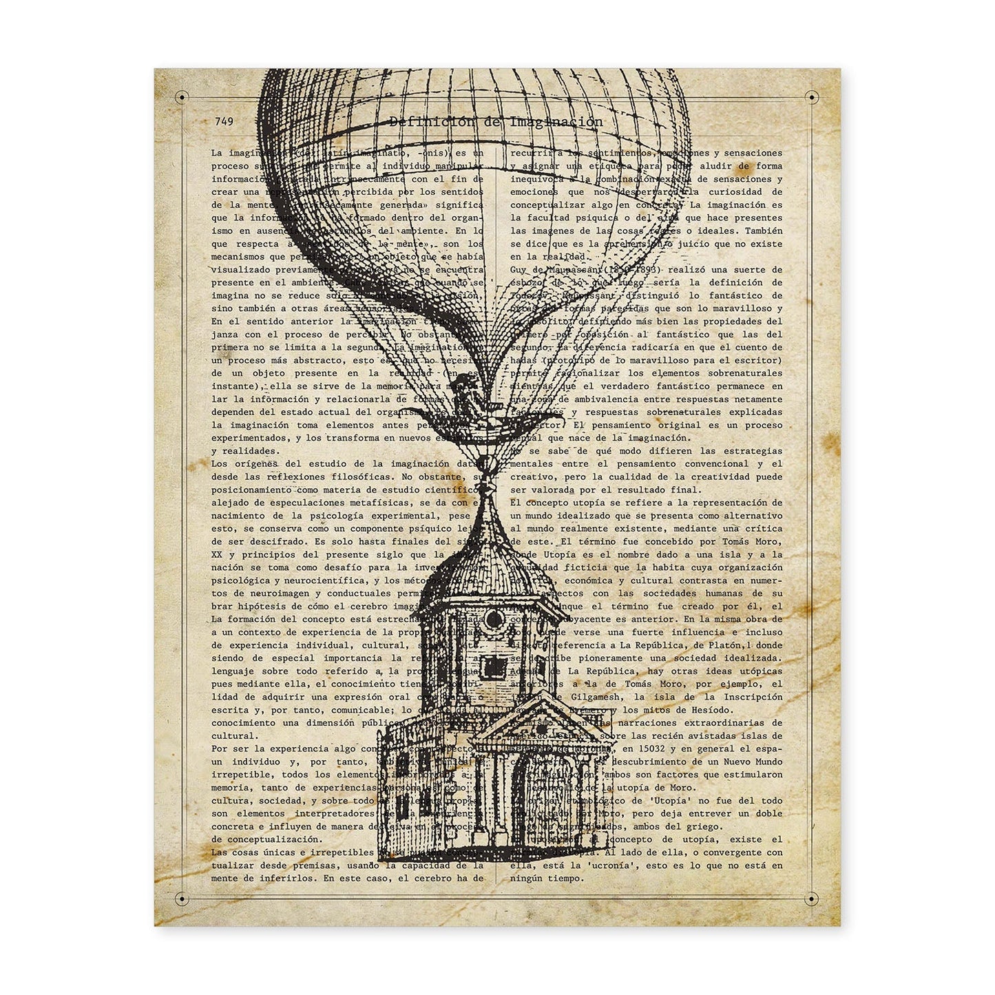 Poster de Casa volante. Láminas vintage con definiciones. Diseño de interiores.-Artwork-Nacnic-A4-Sin marco-Nacnic Estudio SL